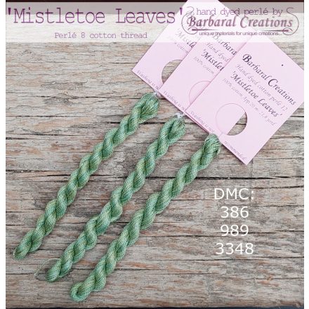 Hand dyed cotton perle 8 - Mistletoe Leaves
