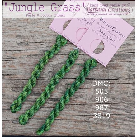Hand dyed cotton perle 8 - Jungle Grass