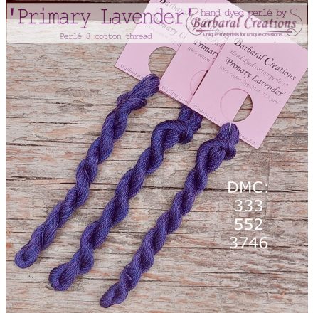 Hand dyed cotton perle 8 - Primary Lavender