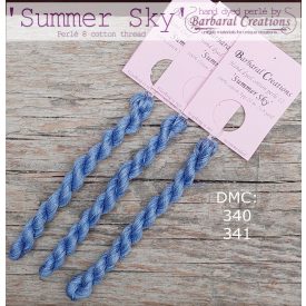 Hand dyed cotton perle 8 - Summer Sky