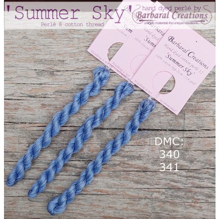 Hand dyed cotton perle 8 - Summer Sky