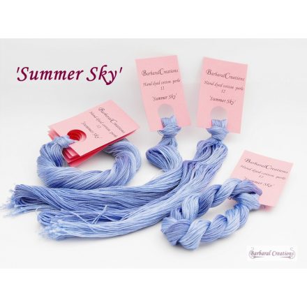Hand dyed cotton perle 12 - Summer Sky