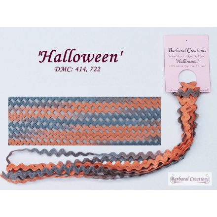 Hand dyed cotton rick-rack, 8 mm wide - Halloween