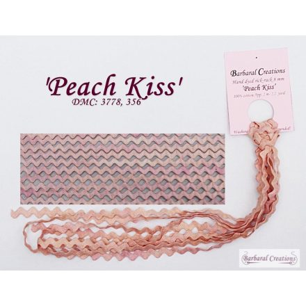 Hand dyed cotton rick-rack, 8 mm wide - Peach Kiss