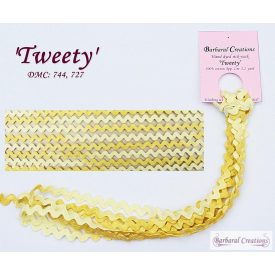 Hand dyed cotton rick-rack, 8 mm wide - Tweety