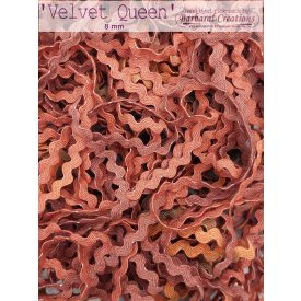   Hand dyed cotton rick-rack, 8 mm wide - Velvet Queen 2 yard - 2 m