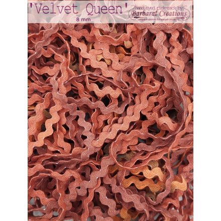 Hand dyed cotton rick-rack, 8 mm wide - Velvet Queen 2 yard - 2 m