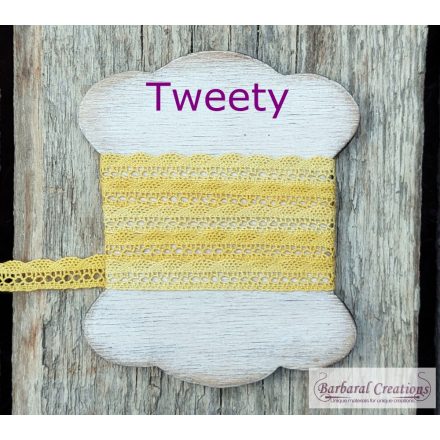 Hand dyed cotton lace 11 mm wide - Tweety