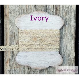 Hand dyed cotton lace 11 mm wide - Ivory
