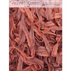 Hand dyed cotton lace 11 mm wide - Velvet Queen 2 yard - 2 m