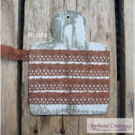 Hand dyed cotton lace 15 mm wide - Rusty