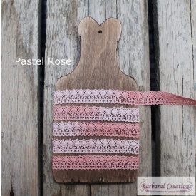 Hand dyed cotton lace 15 mm wide - Pastel Rose
