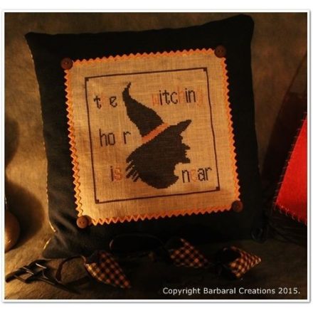 Witching hour - cross stitch pattern, primitive cross stitch design - paper chart